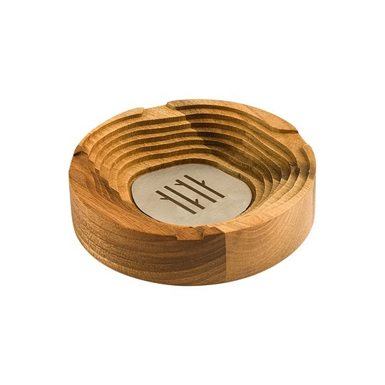 زیر سیگاری گرد پلکاتی چوب گردو