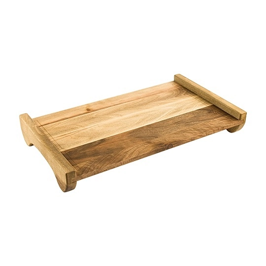 سینی مستطیل پایه دار بزرگ چوب گردو