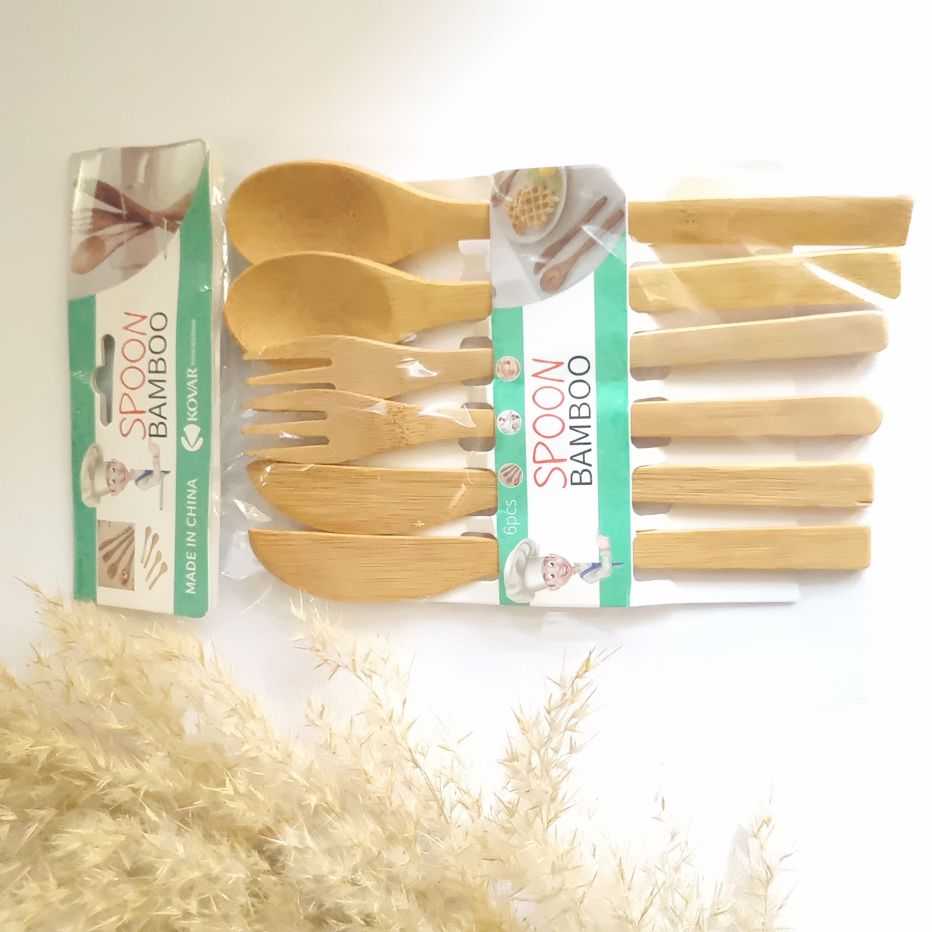 ست ۶ عددی قاشق چنگال کارد بامبو