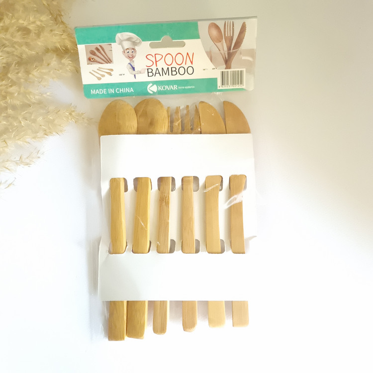 ست ۶ عددی قاشق چنگال کارد بامبو