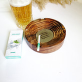 زیر سیگاری گرد پلکاتی چوب گردو