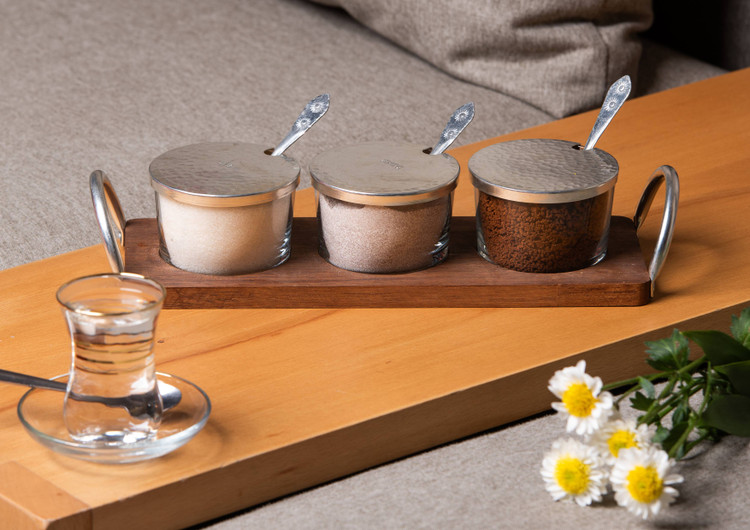 ست جا شکری 3 تکه مسی آیسان با قاشق 2770