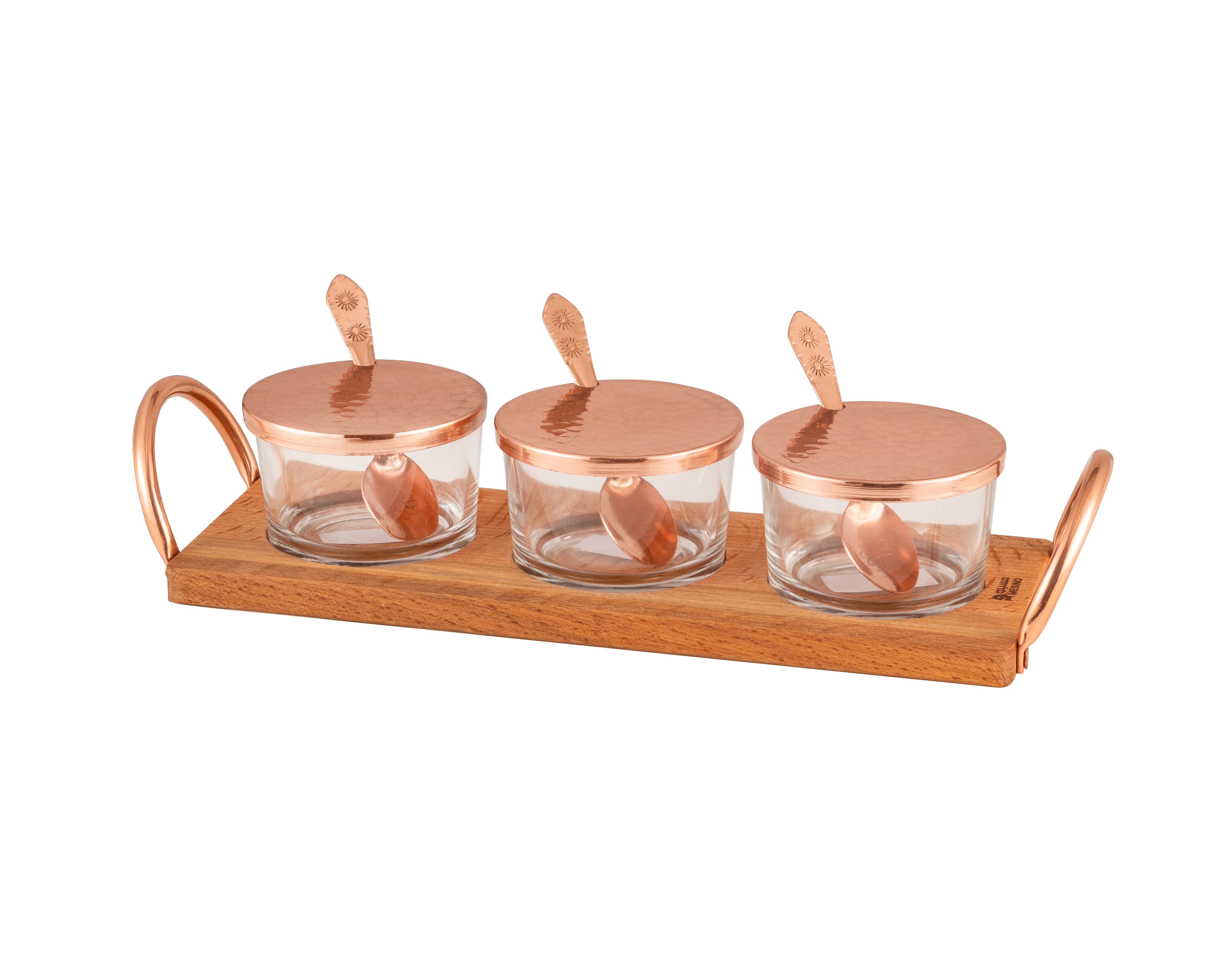 ست جا شکری 3 تکه مسی آیسان با قاشق 2770 مسینو