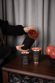 پارچ خطدار مشکی مسی