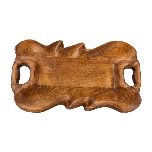 سینی چوبی تزئینی دفرمه مستطیل 39*24 کد 4730