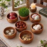 پیاله سس خوری 6 عددی چوبی بلوط